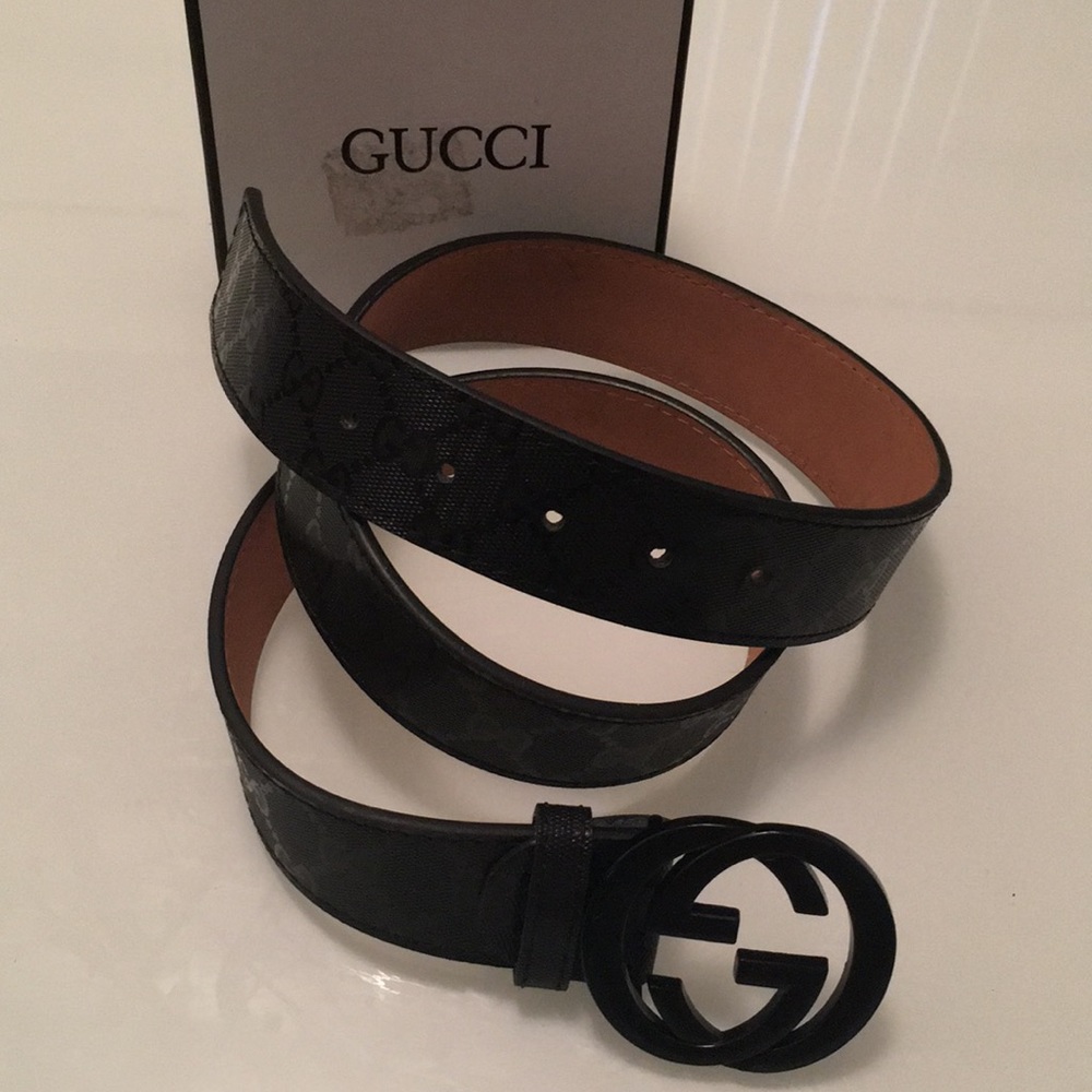 Black double G belt